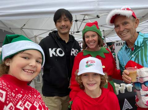 Barnie's Coffee Donates Santa's White Christmas Cold Brew at Annual Surfing Santas Event in Cocoa Beach