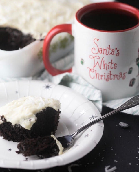 Santa's White Christmas Wacky Cake